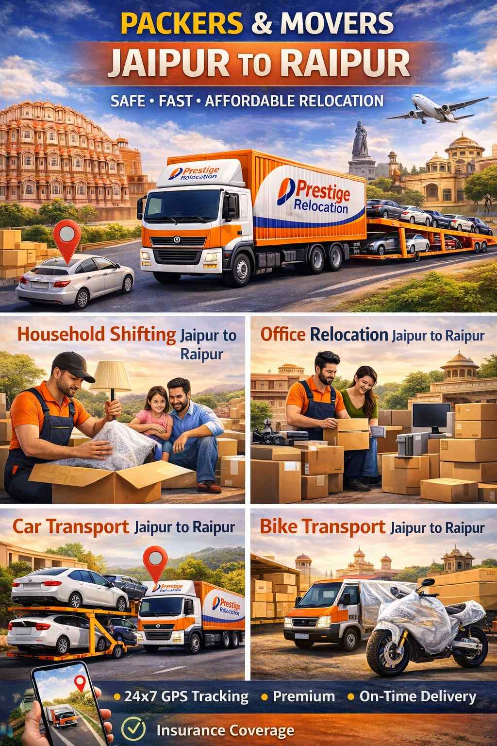 Packers and Movers Jaipur to Raipur